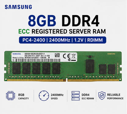 Samsung 8GB DDR4-2400 ECC RDIMM Server RAM M393A1G43EB1-CRC PC4-2400T Enterprise Memory Module