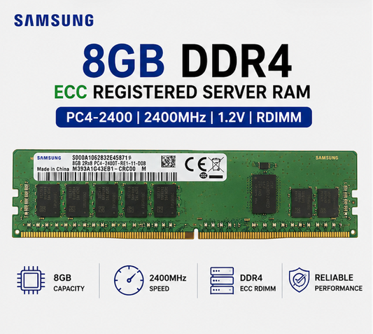 Samsung 8GB DDR4-2400 ECC RDIMM Server RAM M393A1G43EB1-CRC PC4-2400T Enterprise Memory Module