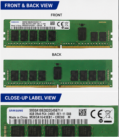Samsung 8GB DDR4-2400 ECC RDIMM Server RAM M393A1G43EB1-CRC PC4-2400T Enterprise Memory Module