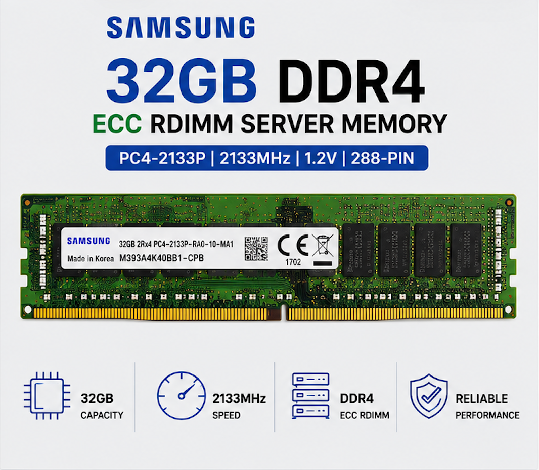 Samsung 32GB DDR4 ECC RDIMM 2133MHz Server RAM | LaptopXParts