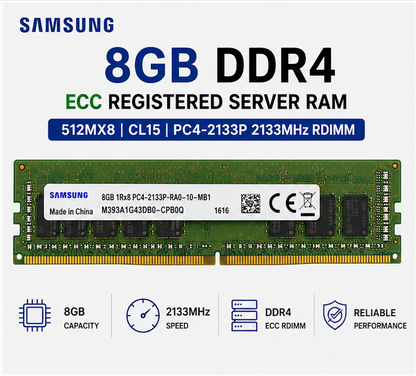 Samsung 8GB DDR4-2133 ECC RDIMM Server RAM | PC4-2133P CL15 Memory