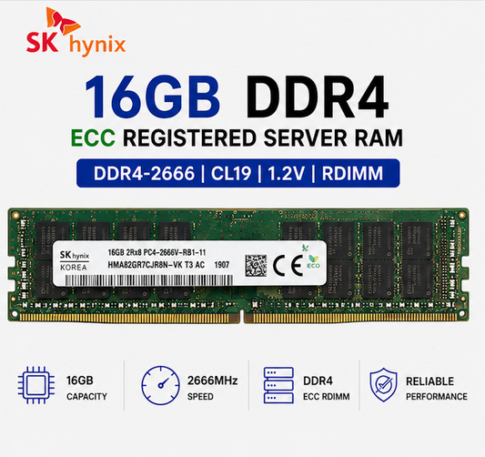 SK hynix 16GB DDR4-2666 ECC RDIMM Server RAM CL19 | PC4-2666V