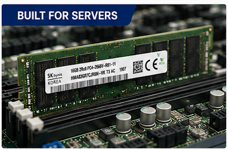 SK hynix 16GB DDR4-2666 ECC RDIMM Server RAM CL19 | PC4-2666V